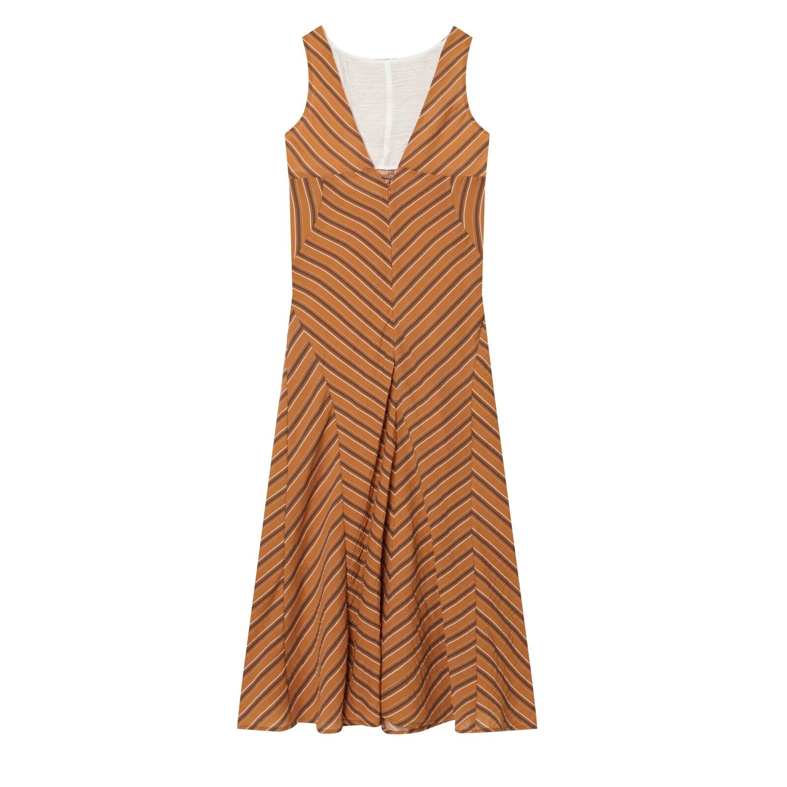 Women's sexy backless striped MIDI dress