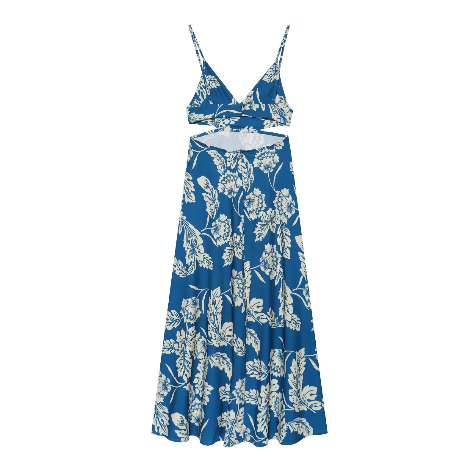 Women's printed split Midi dress
