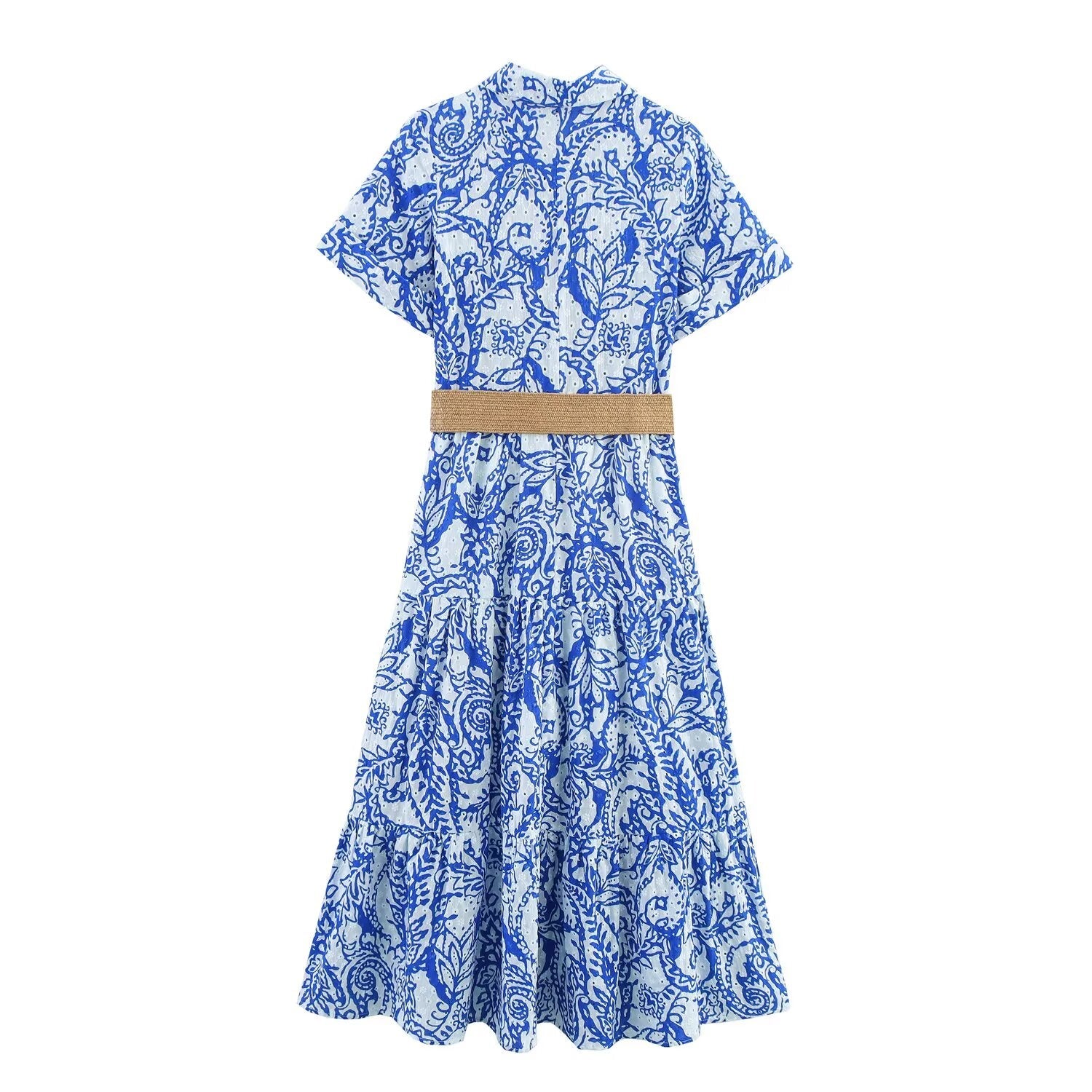 Women's With Belt embroidered dress