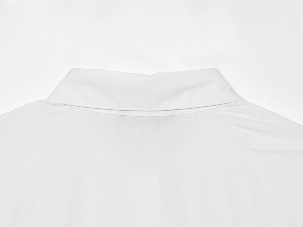 Women's skirt style hem bubble sleeve shirt