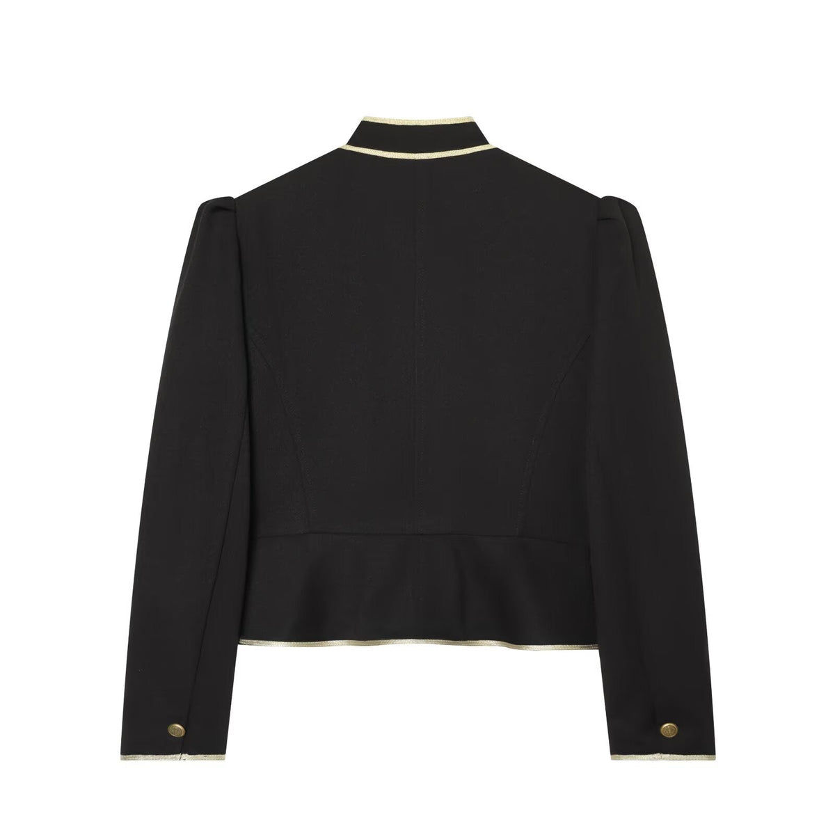 Women's slim contrasting color trimmed Blazer Coat