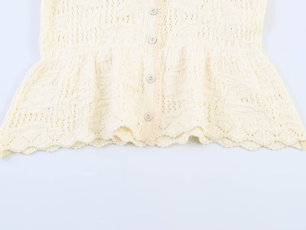 Women's seven quarter sleeve patchwork knit Coat