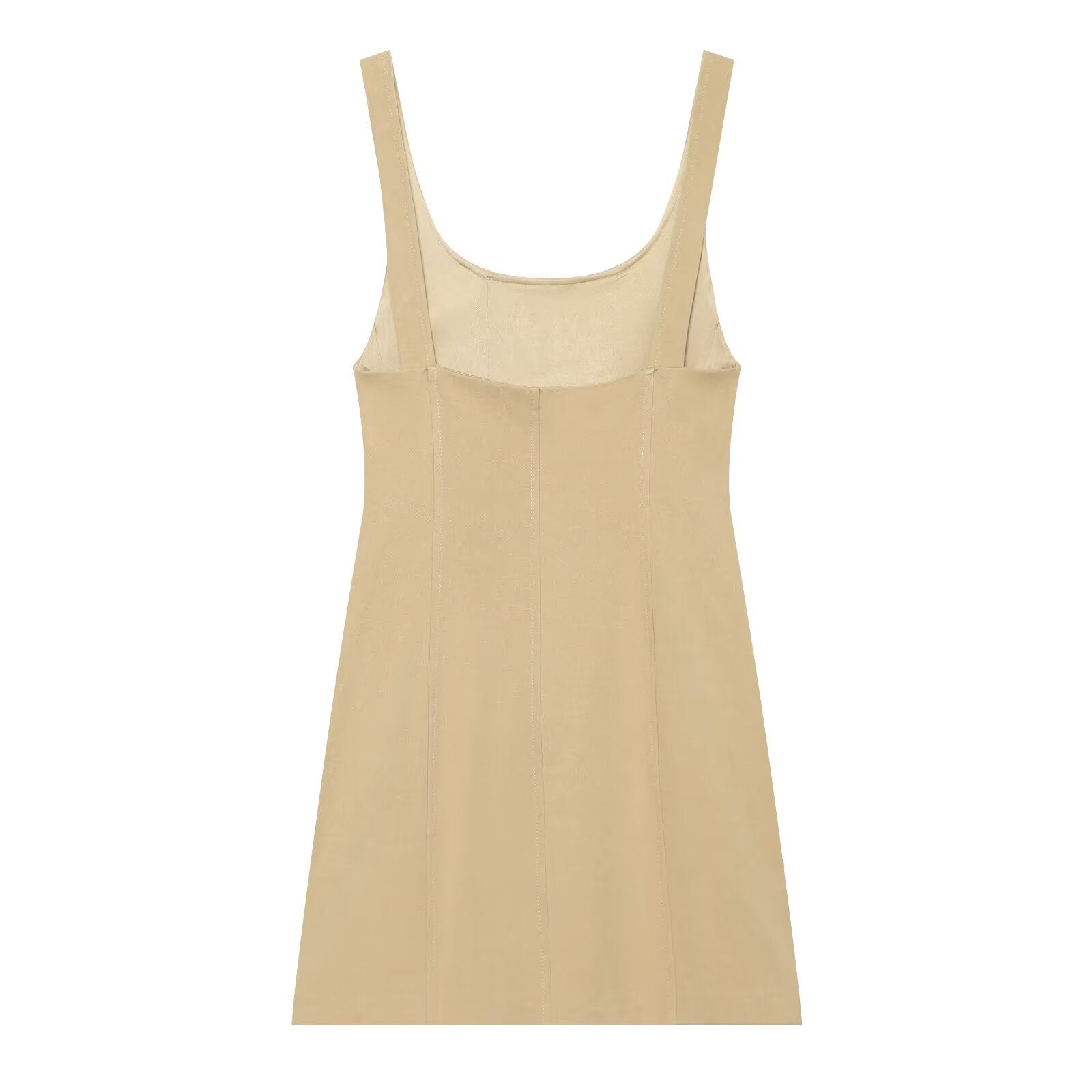 Women's buckle decoration mini dress
