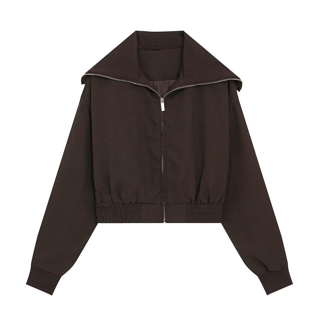 suit Women's 2 pieces ribbed collar short jacket Coat+Pants