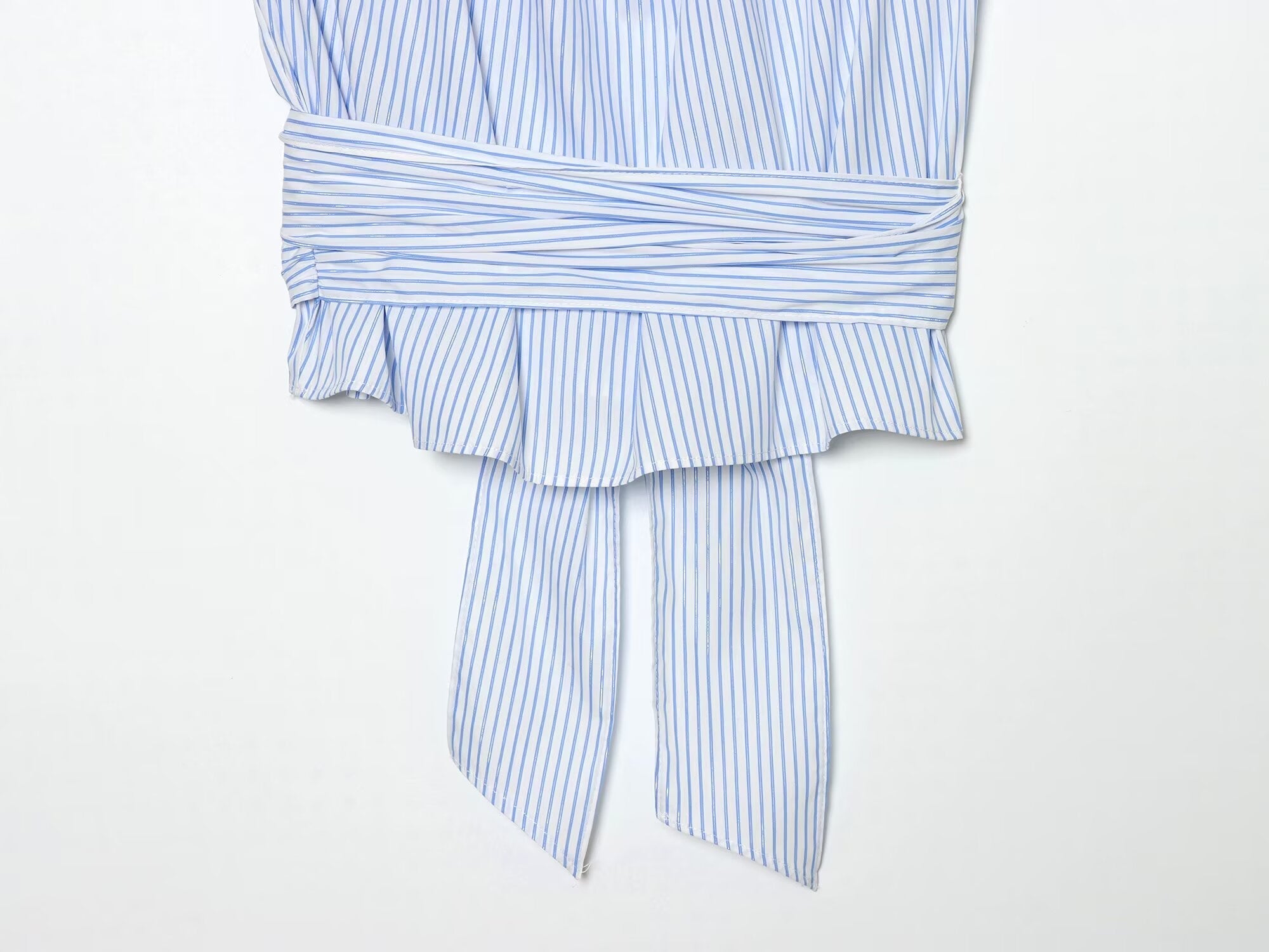 Women's metallic line decorative striped top