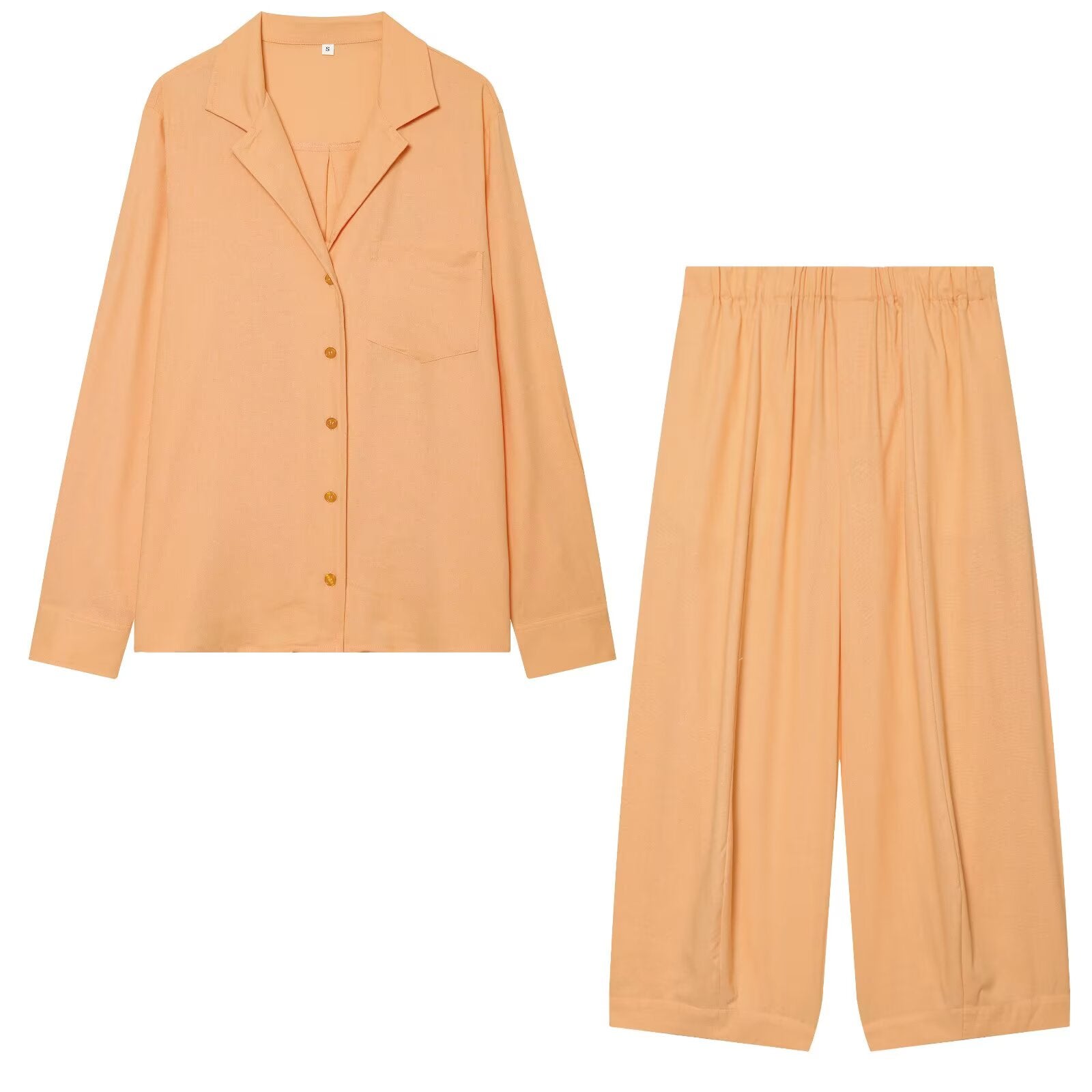 suit Women's 2 pieces pocket decoration linen blend shirt+Pants+ Shorts
