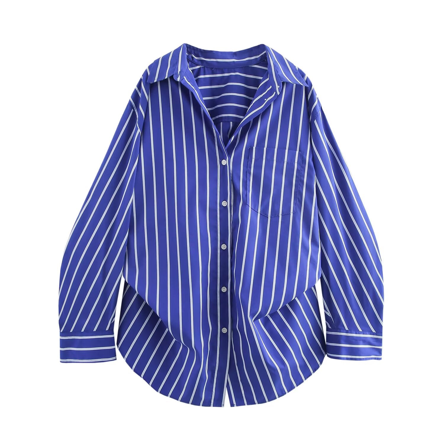 Women's' New Fashion Loose Single breasted casual Bat sleeved Poplin Shirt