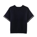 Women's Artificial Pearl Short Sleeve Knitted Shirt