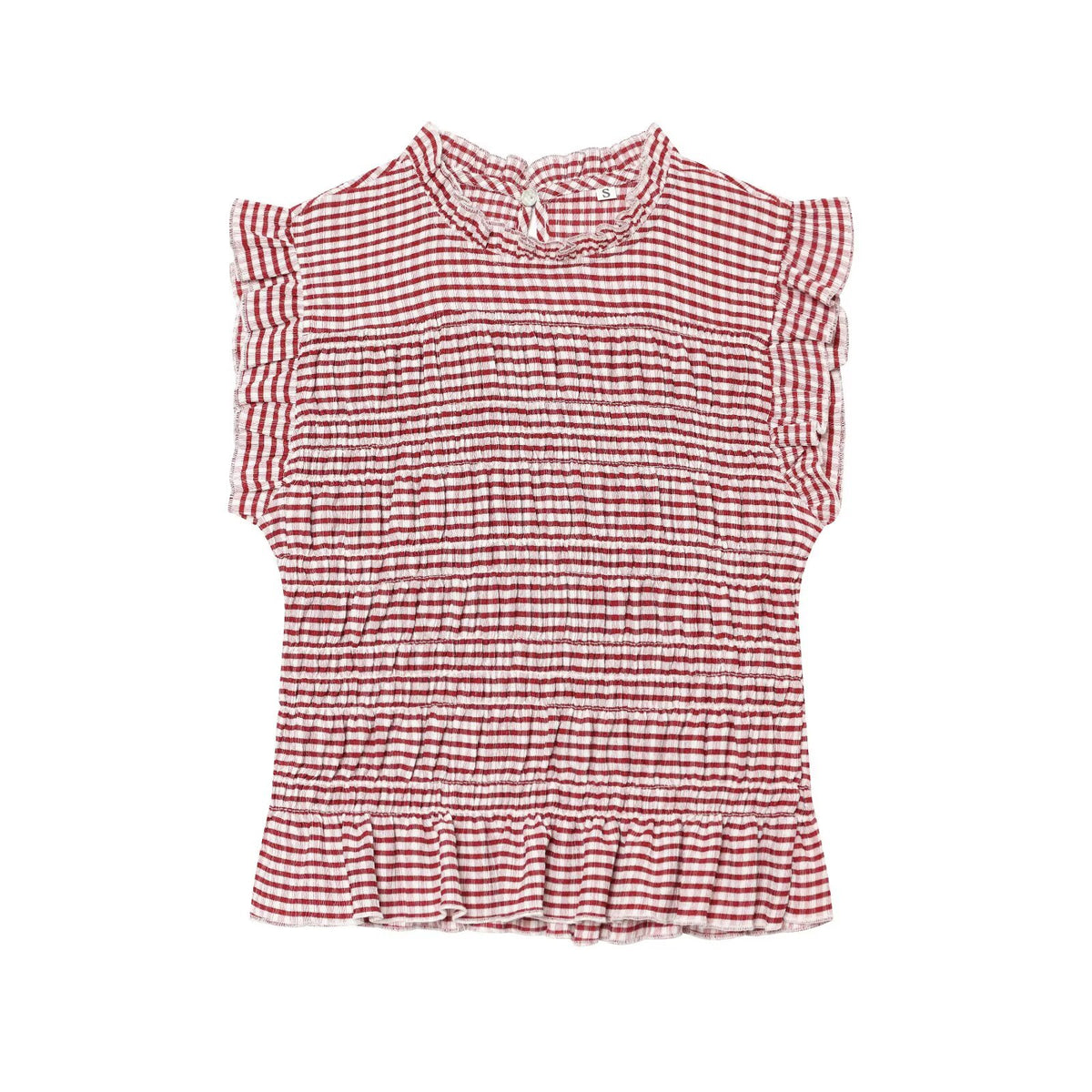Women's short honeycomb plaid top