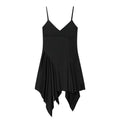 Women's asymmetric thin shoulder strap dress