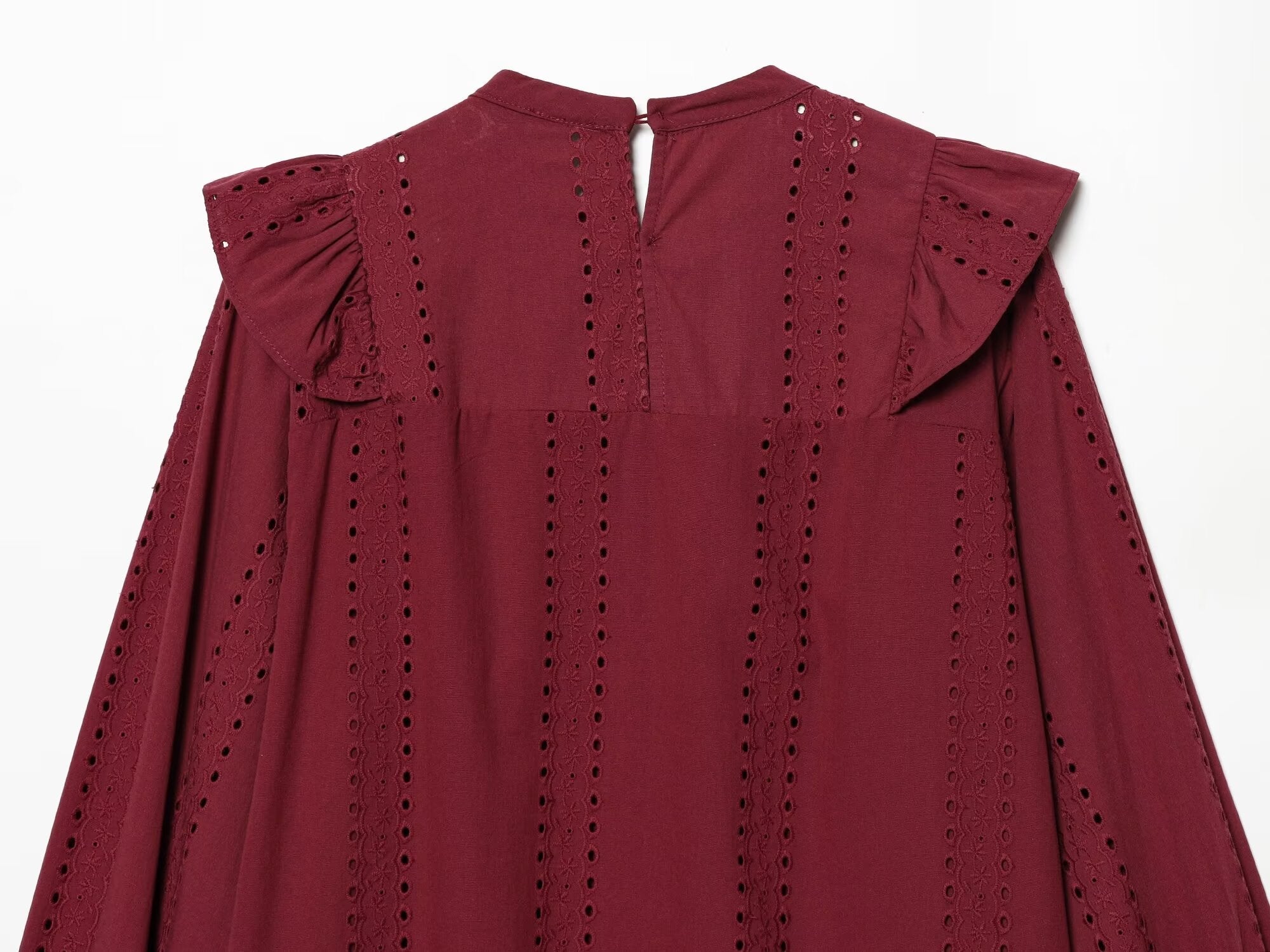 Women's casual hollowed out embroidered shirt