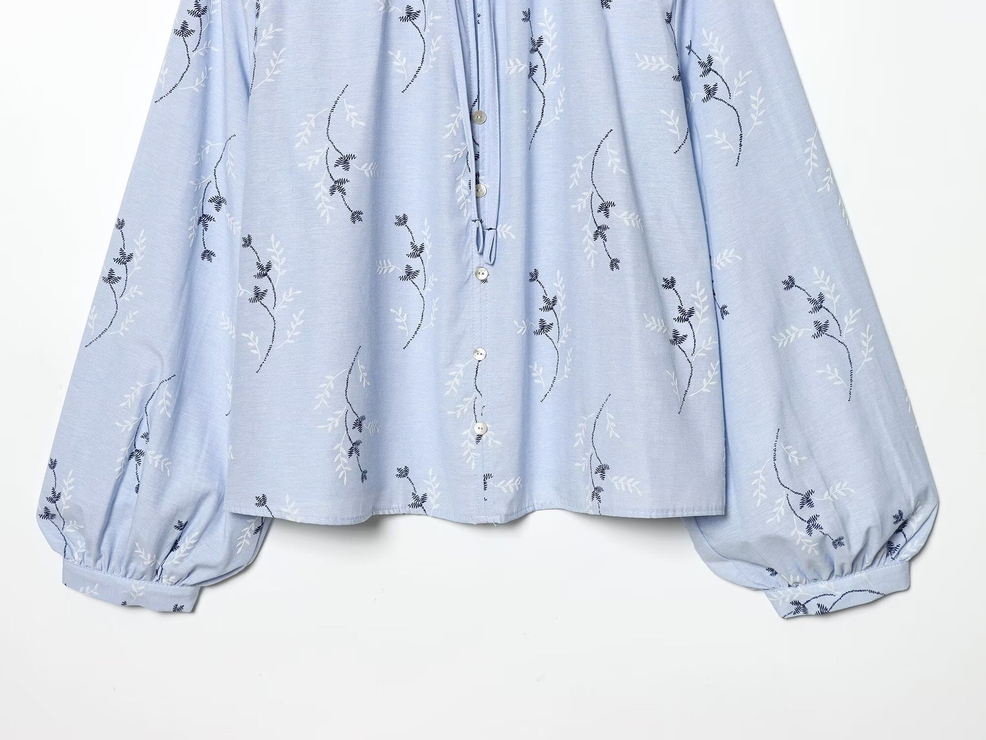 Women's pressed glue embroidered printed shirt