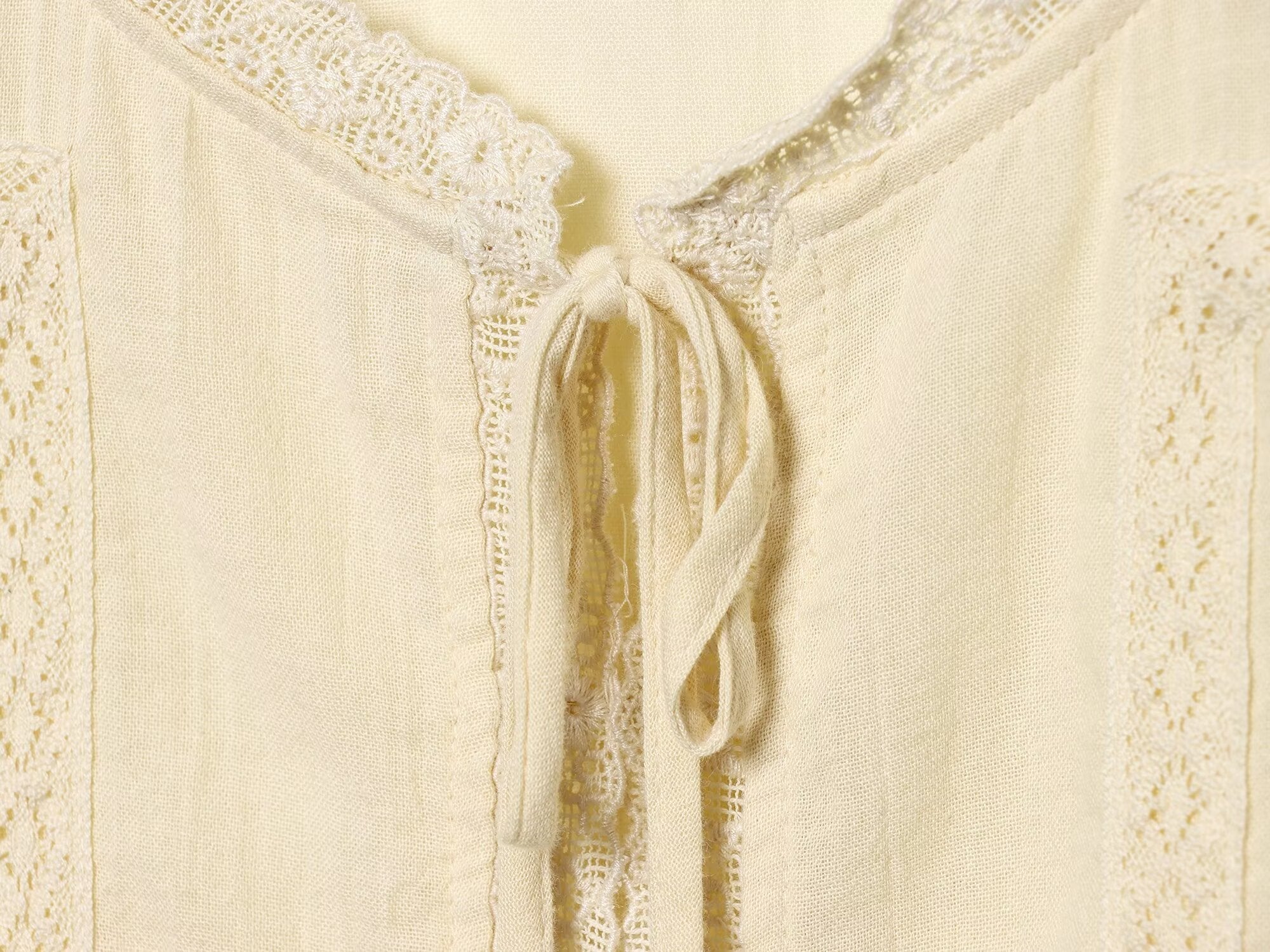 Women's embroidered chiffon lace up shirt