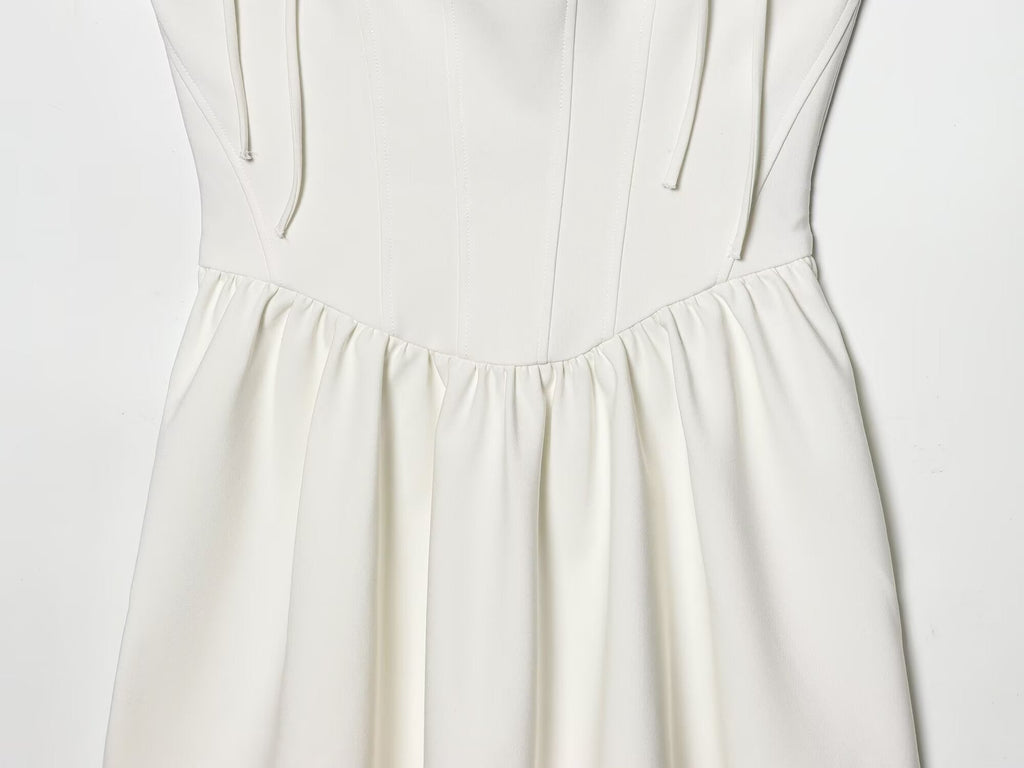 Women's tight corset style fluffy dress