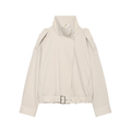 Women's With Belt loose stand collar jacket