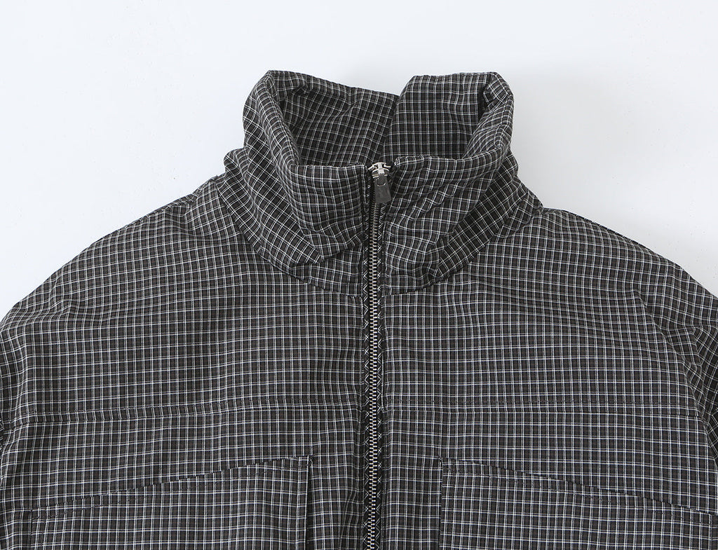 Women's Plaid Stand Collar Cotton Jacket Coat