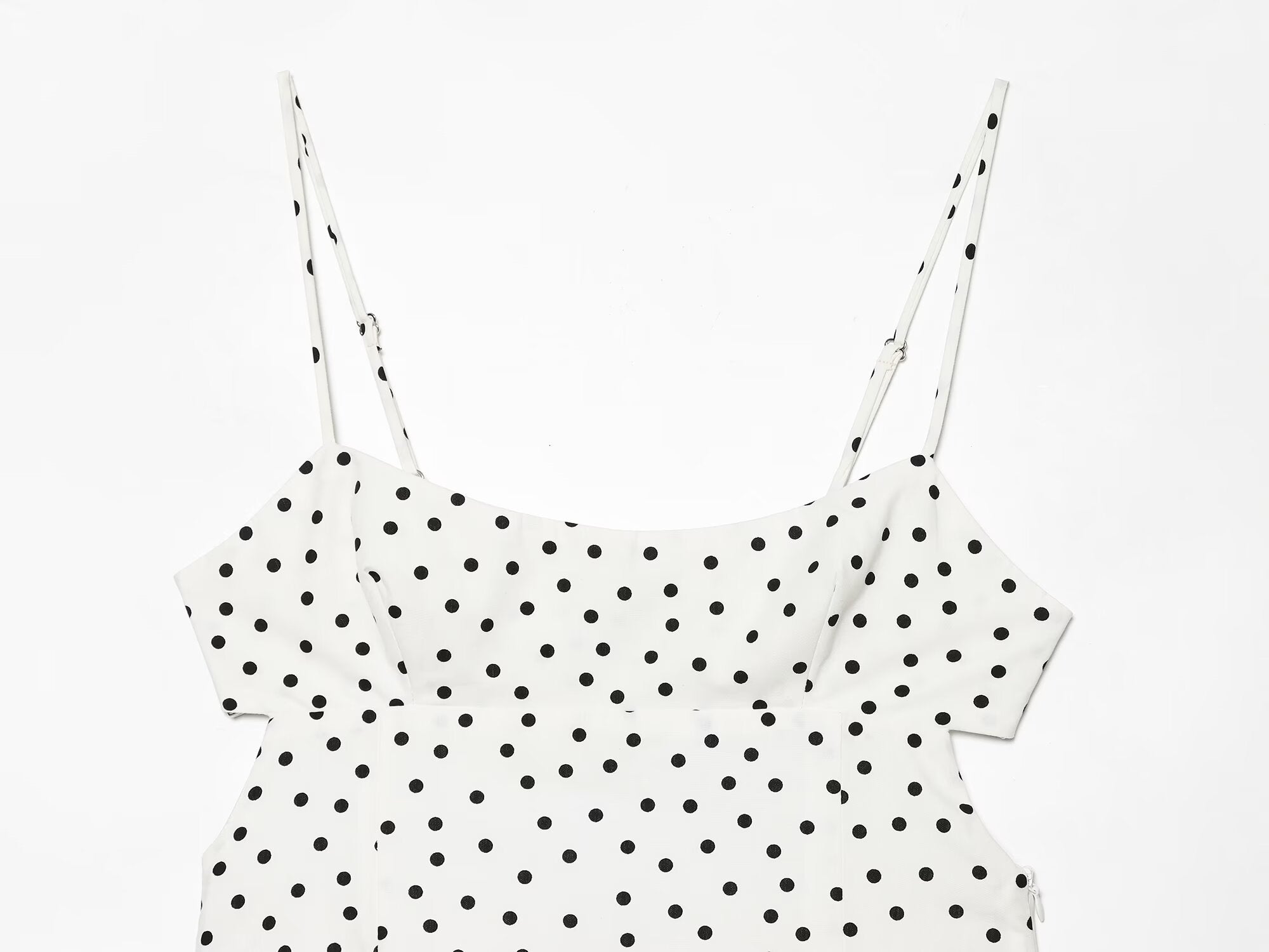 Women's polka dot suspender MIDI dress