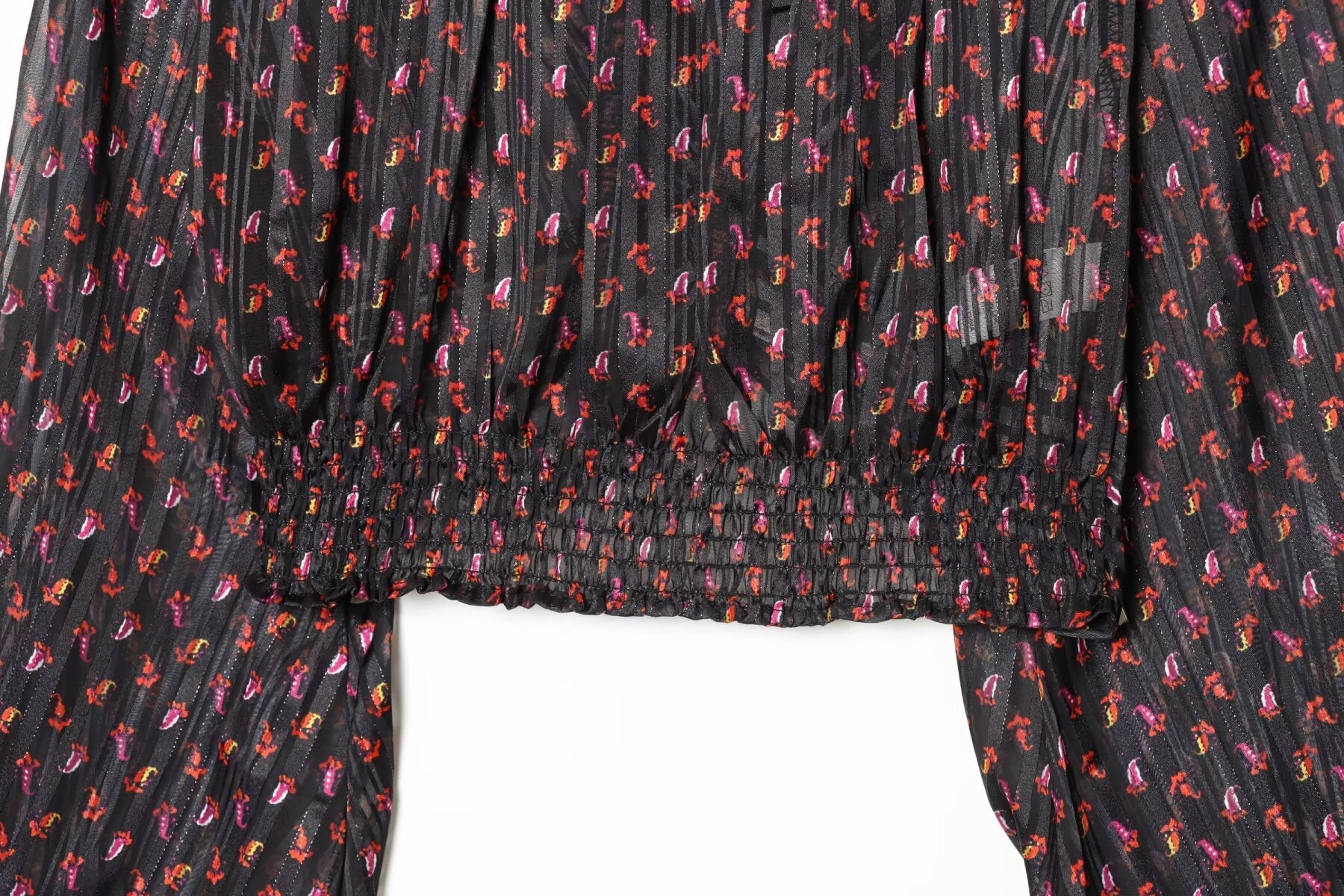 Women's knot decoration V-neck printed top