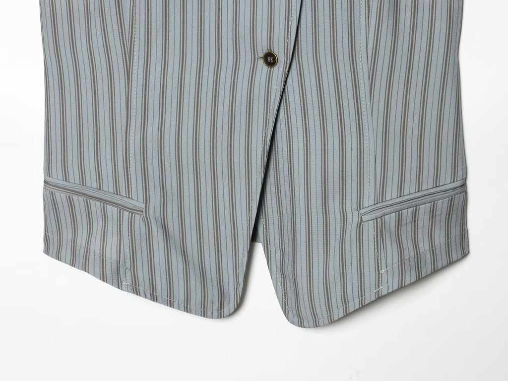 suit Women's 2 pieces sleeveless striped vest+Pants