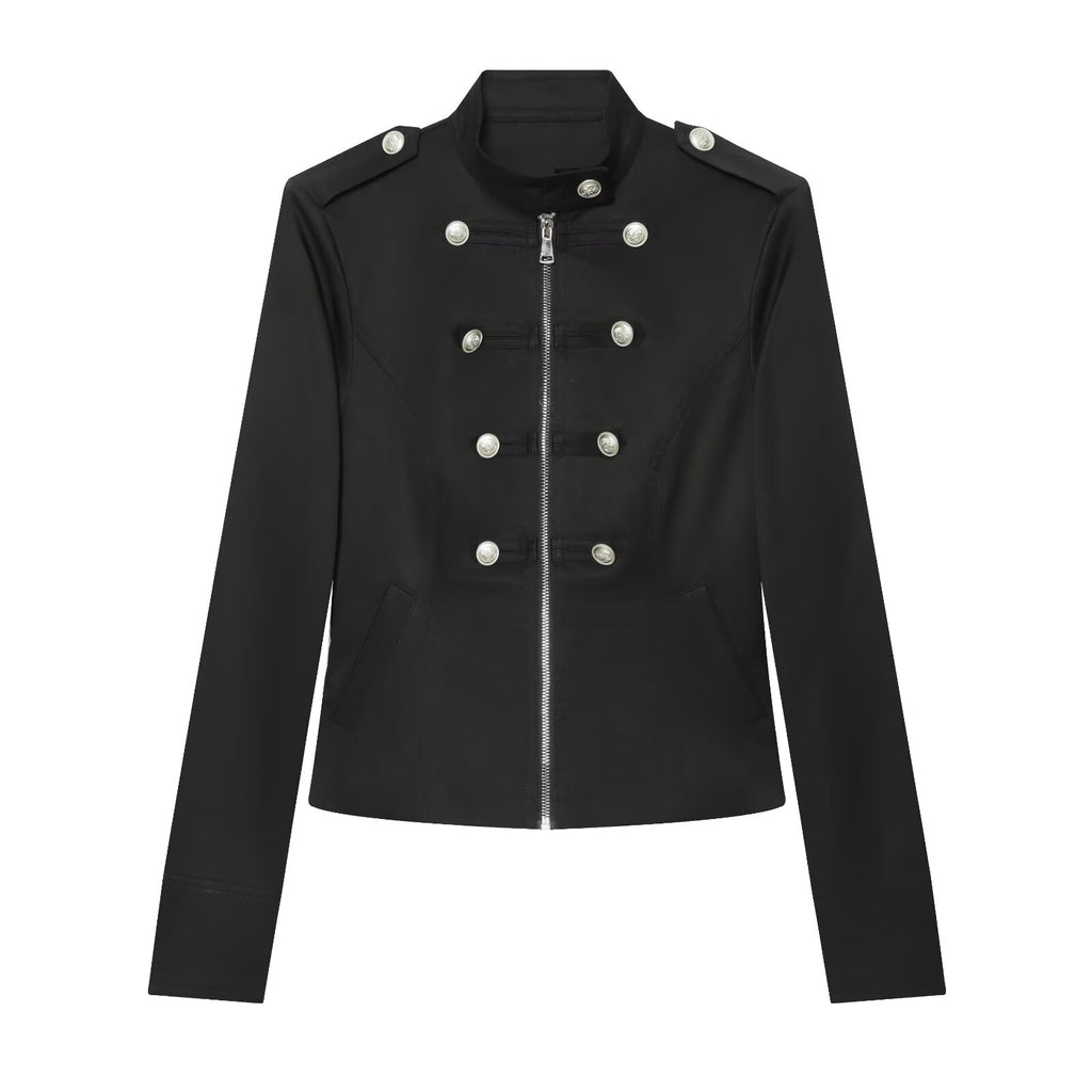 Women's double breasted waist cinched jacket Coat