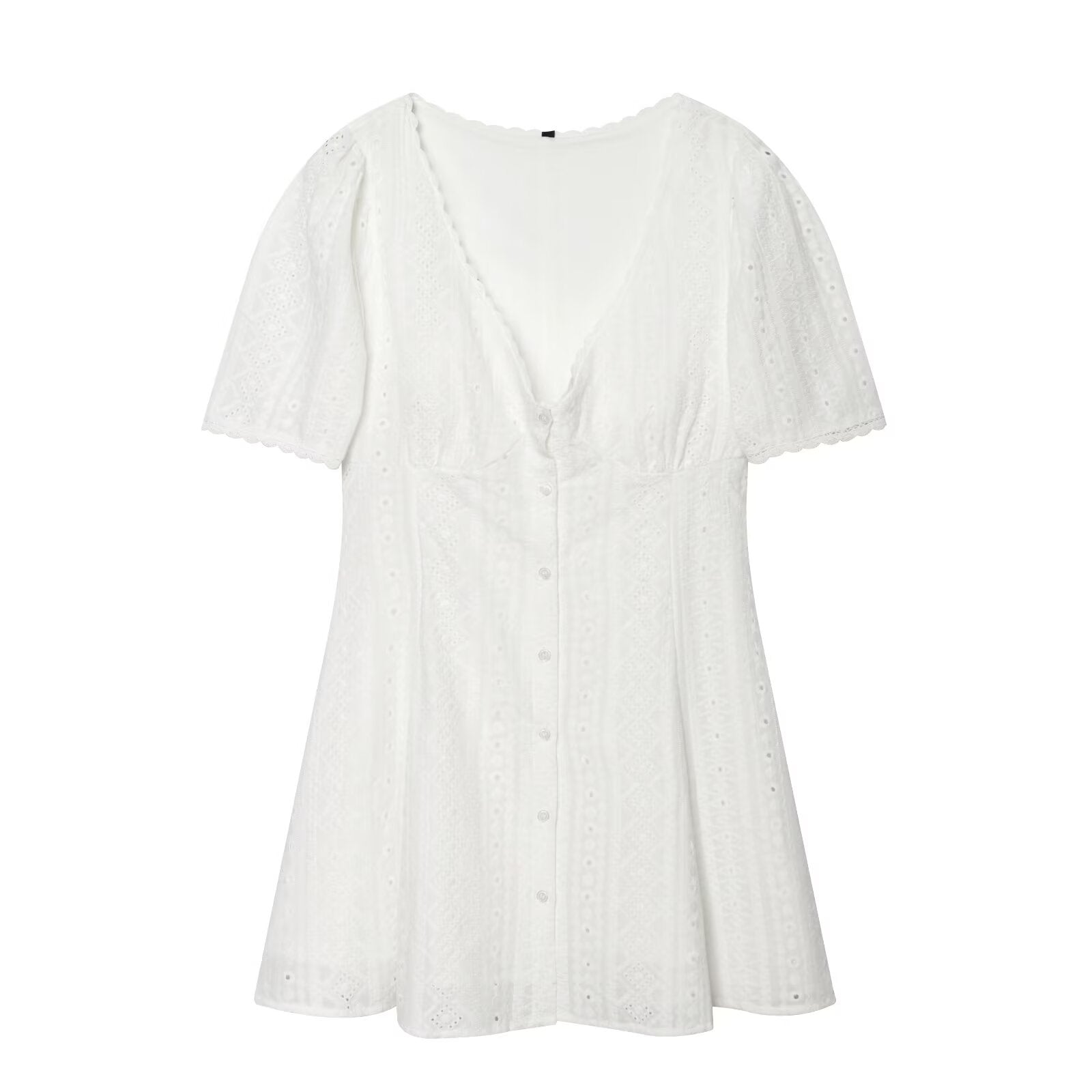 Women's hollow embroidery mini dress
