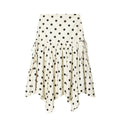 Women's asymmetrical polka dot MIDI skirt
