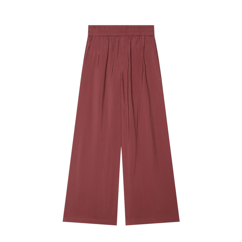 suit Women's 2 pieces knot decoration draped top+wide leg pants