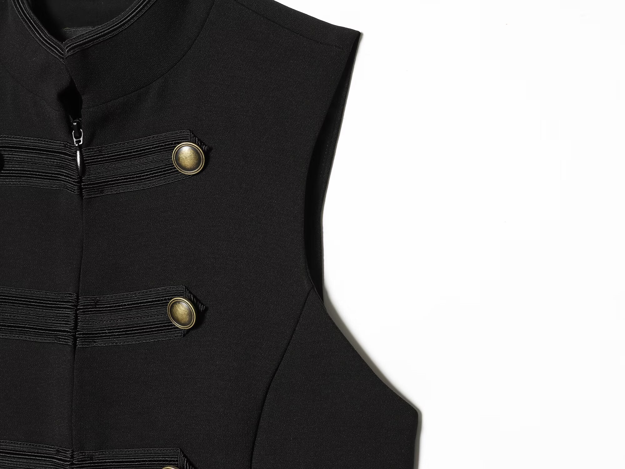 Women's rope knot decorative standing collar vest