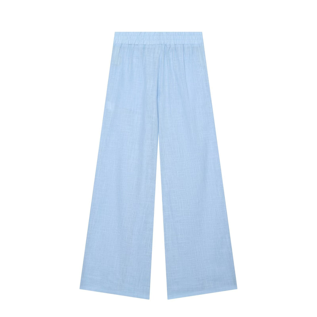 suit Women's 2 pieces linen blend zipper shirt+Pants