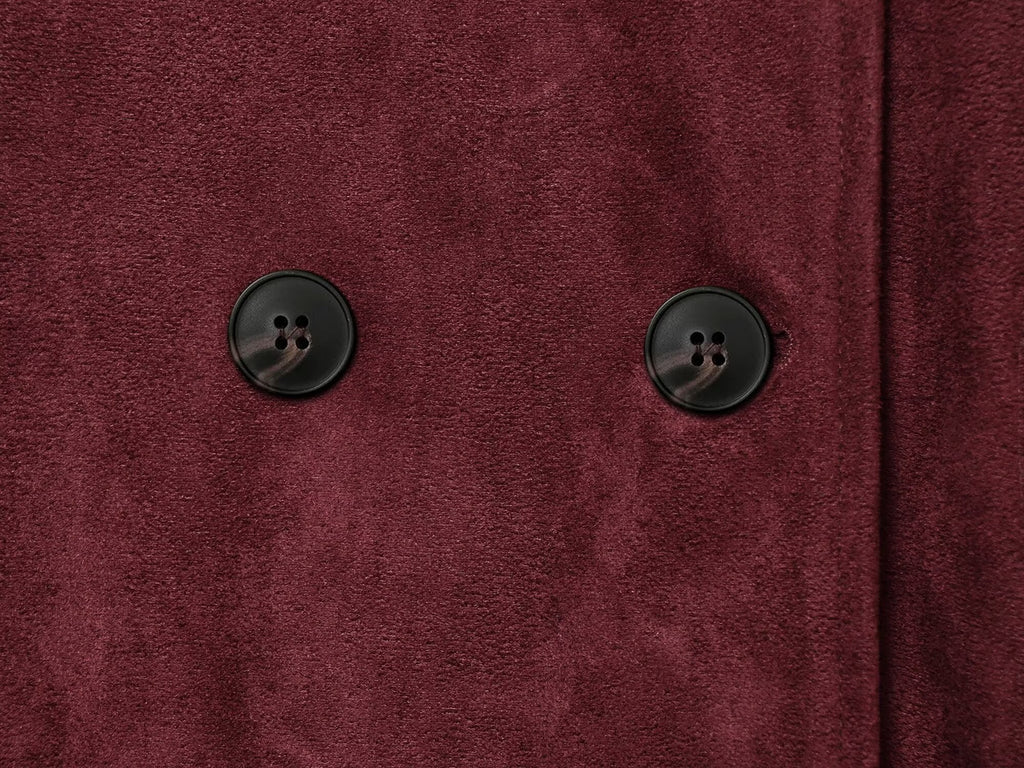 Women's with belt imitation suede jacket Coat