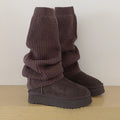 Women's new detachable platform-changing snow boots
