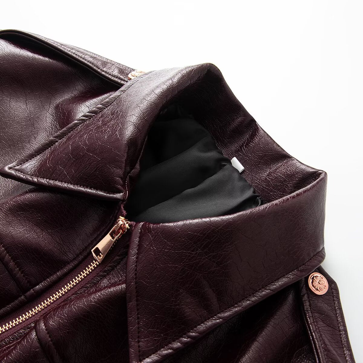 Women's retro short faux leather Coat