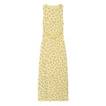 Women's sleeveless polka dot draped dress