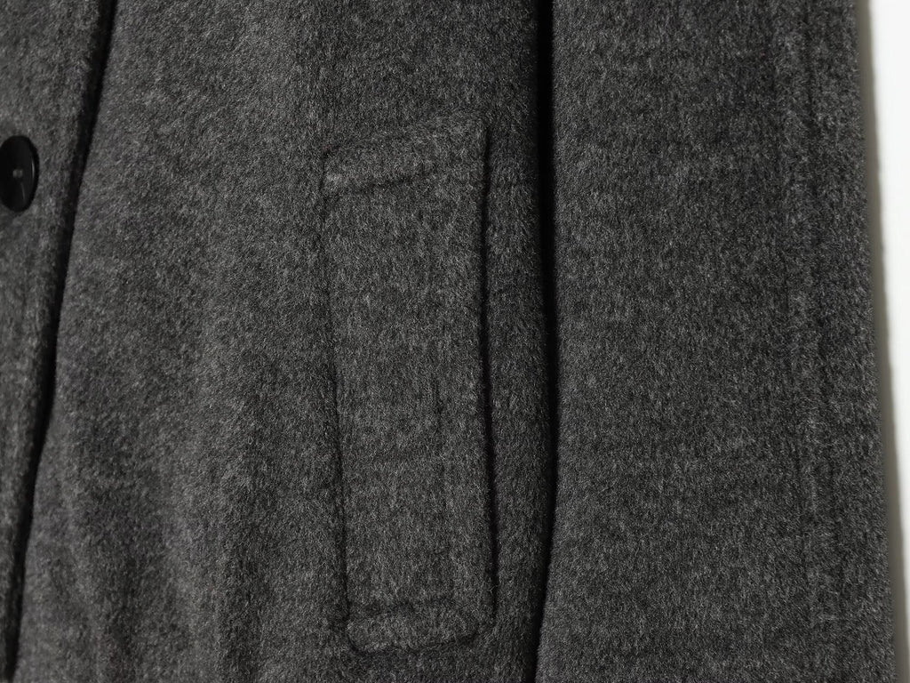 Women's standing collar double breasted woolen coat
