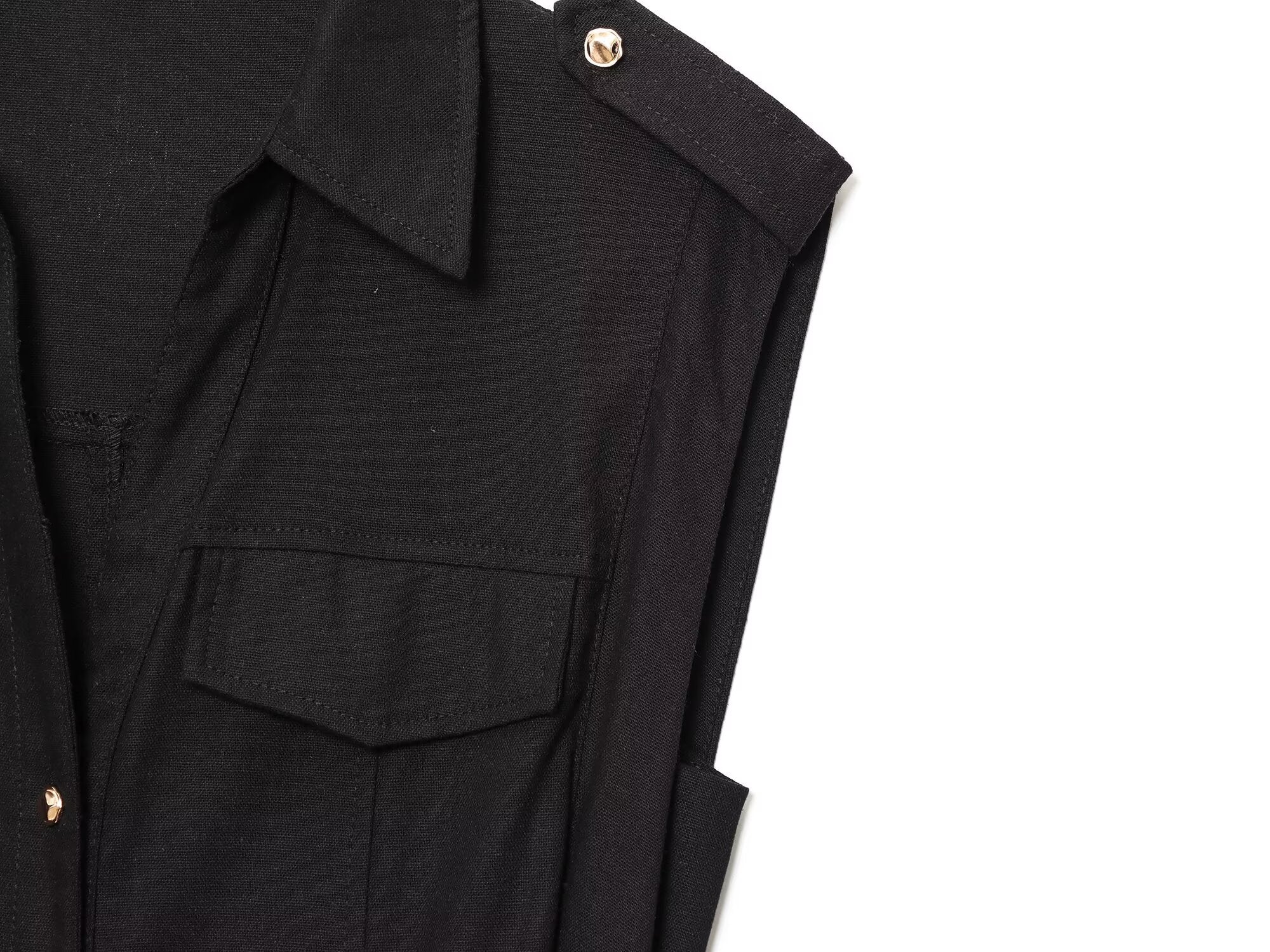 Women's shirt style linen blended MIDI dress