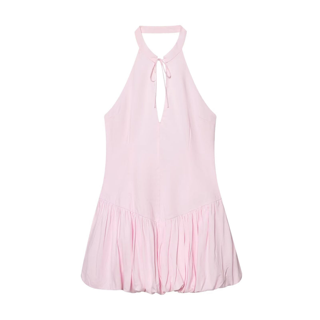 2026 Women's balloon style halter neck dress