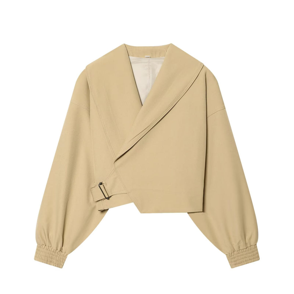 Women's buckle decoration casual short jacket