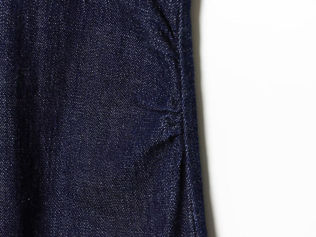 Women's V-neck patchwork pleated denim dress