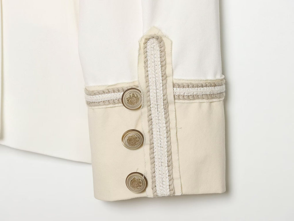 Women's rope knot decorative stand collar Coat