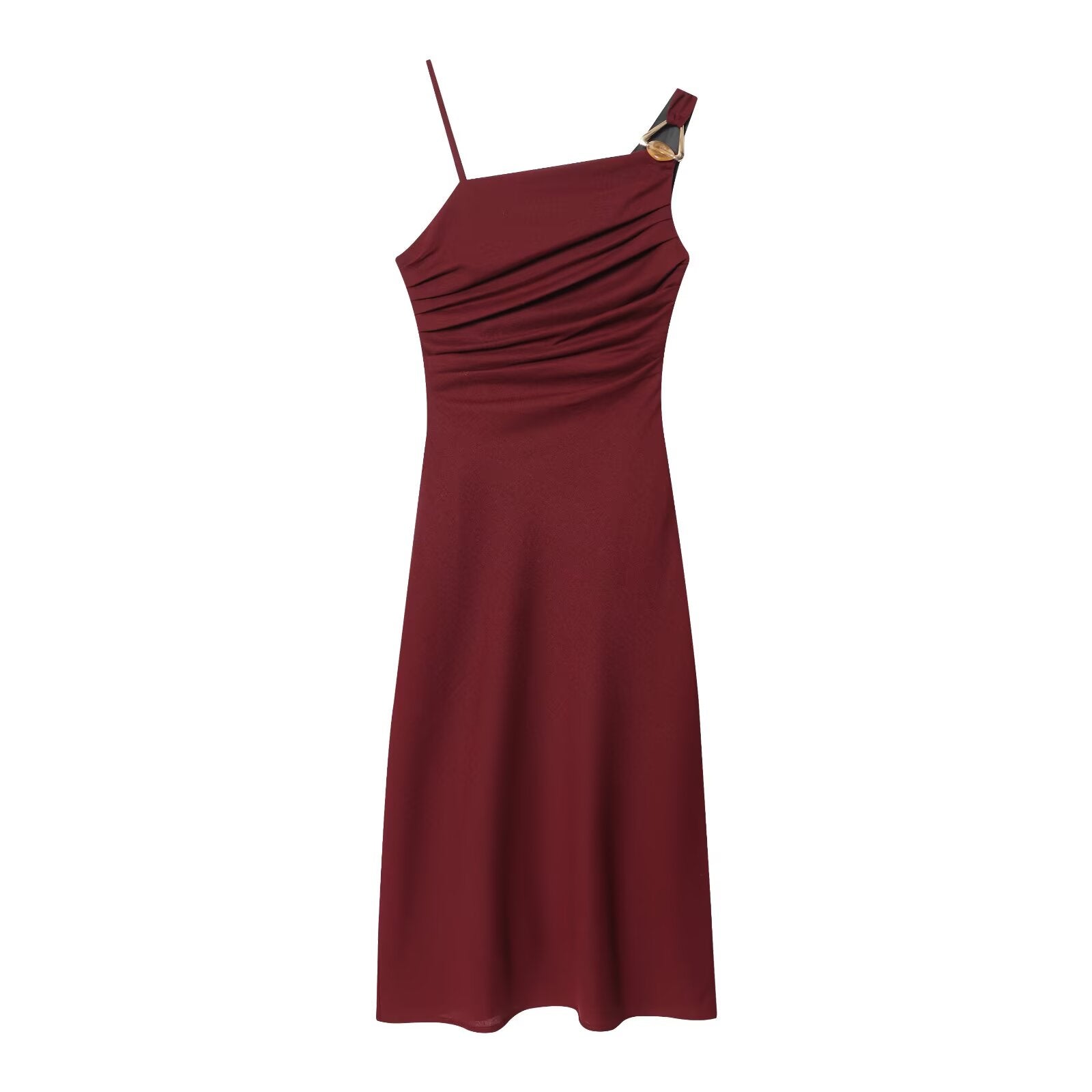 Women's linen asymmetrical MIDI dress