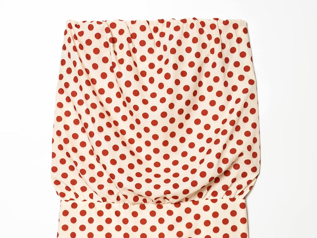 Women's polka dot strapless dress