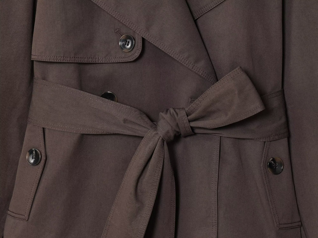 Women's with belt loose short windbreaker Coat