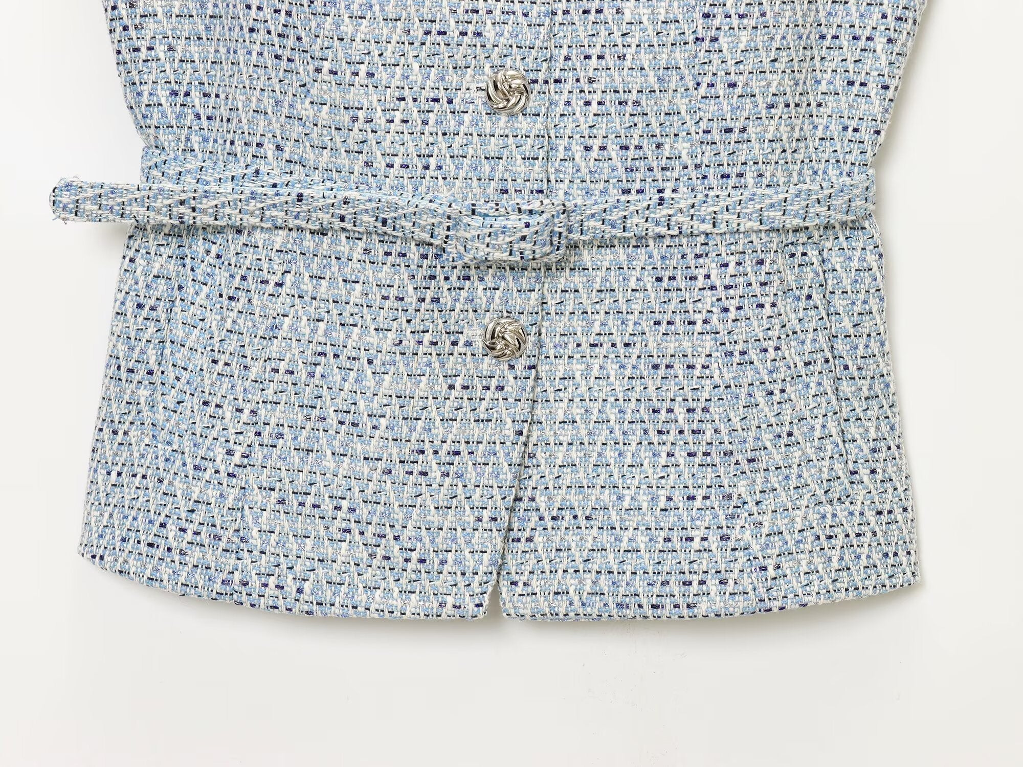 Women's with Belt bead decoration textured vest