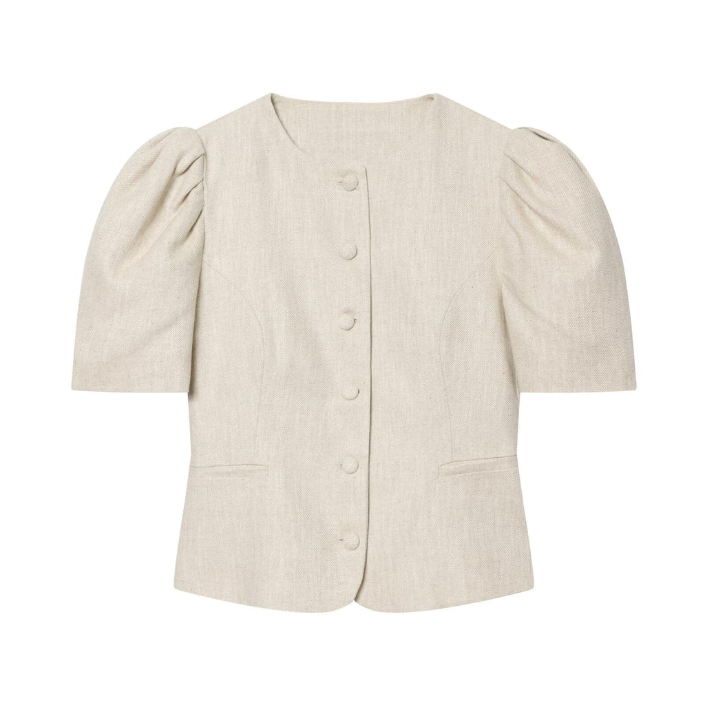 Women's bubble short sleeved slim Blazer Coat