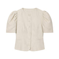 Women's bubble short sleeved slim Blazer Coat