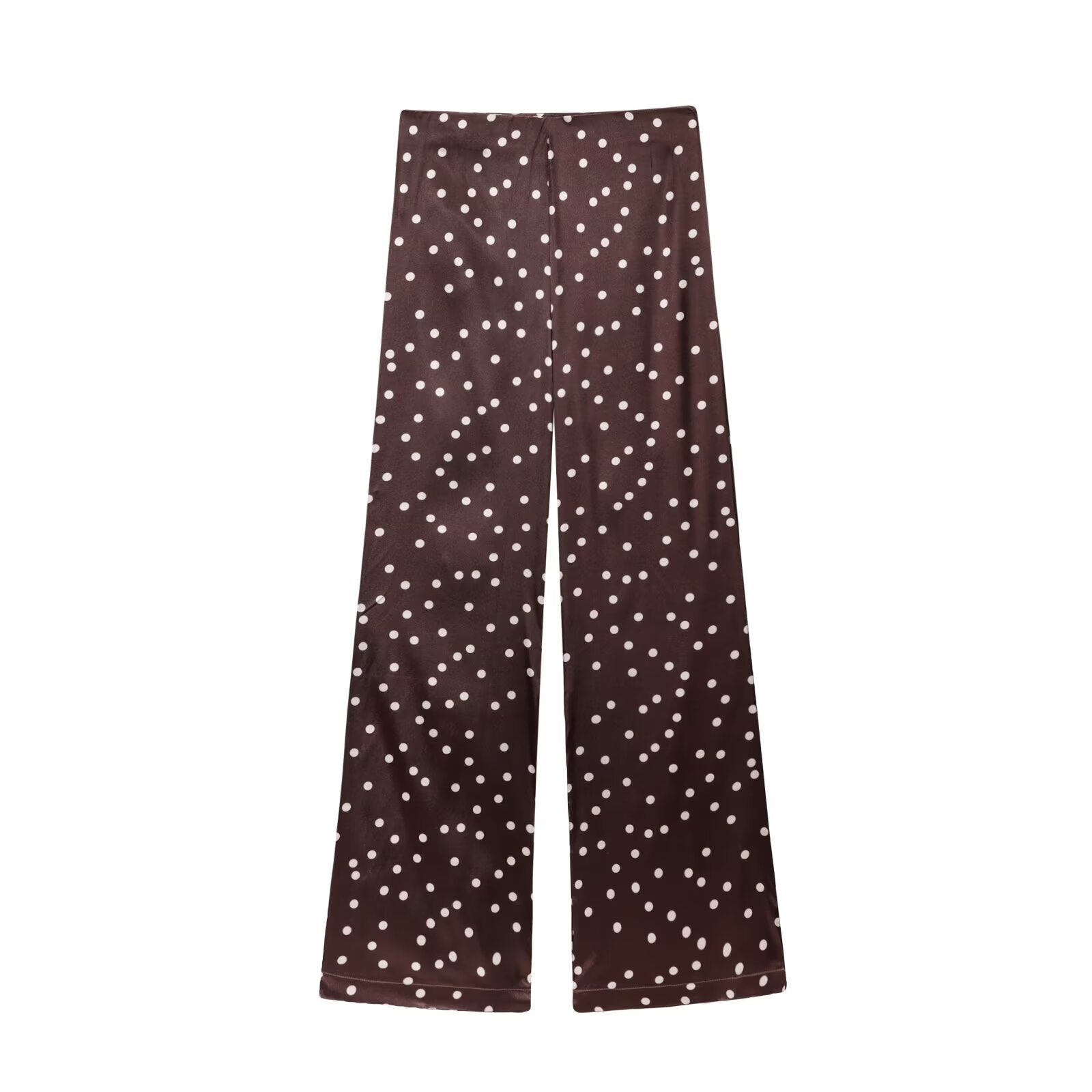 suit Women's 2 pieces satin textured polka dot strapless top+Pants