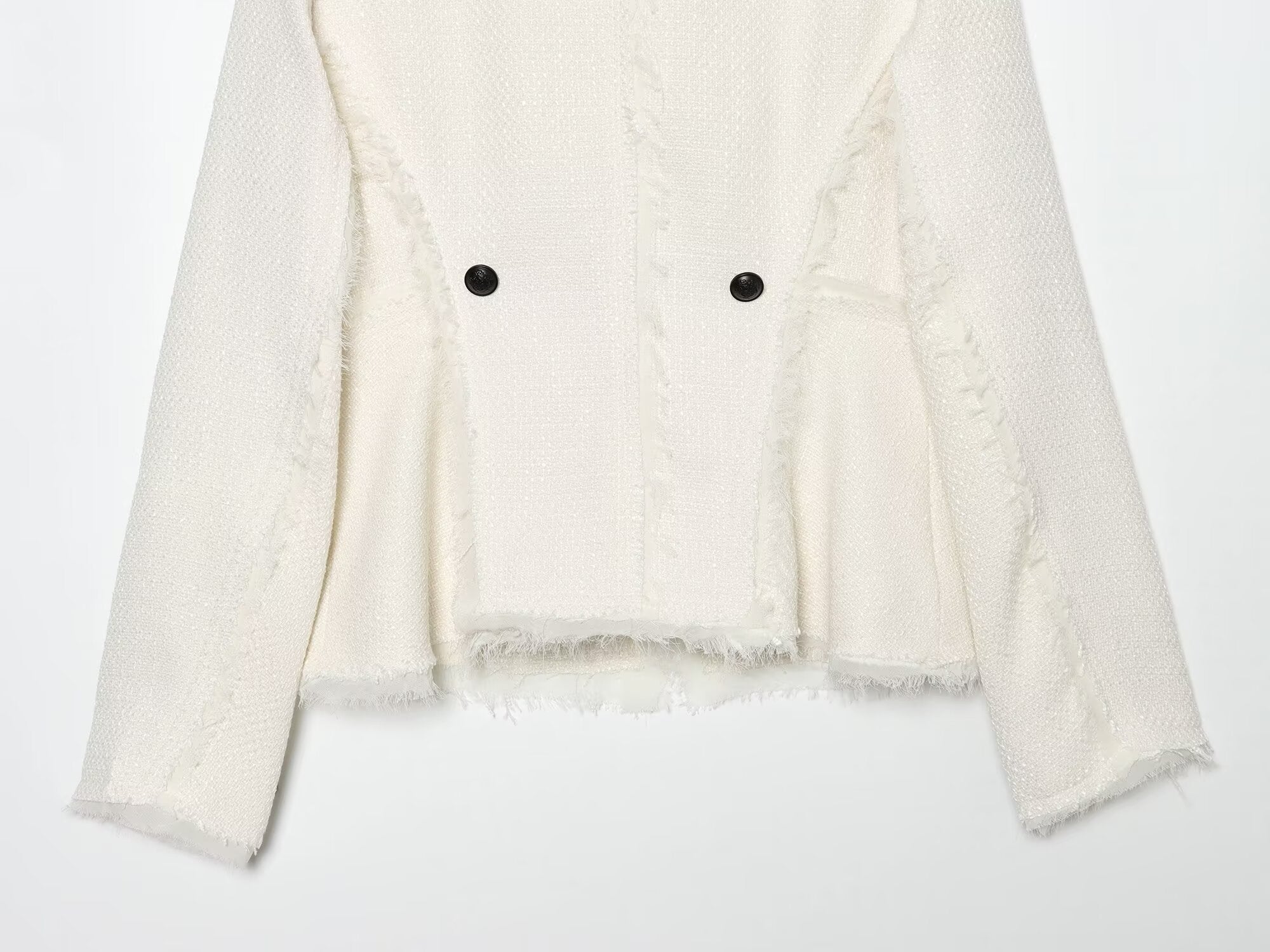 Women's Hairy edge decorative stand collar Blazer Coat