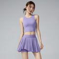 Women's new quick-drying vest pleated skirt fitness suit