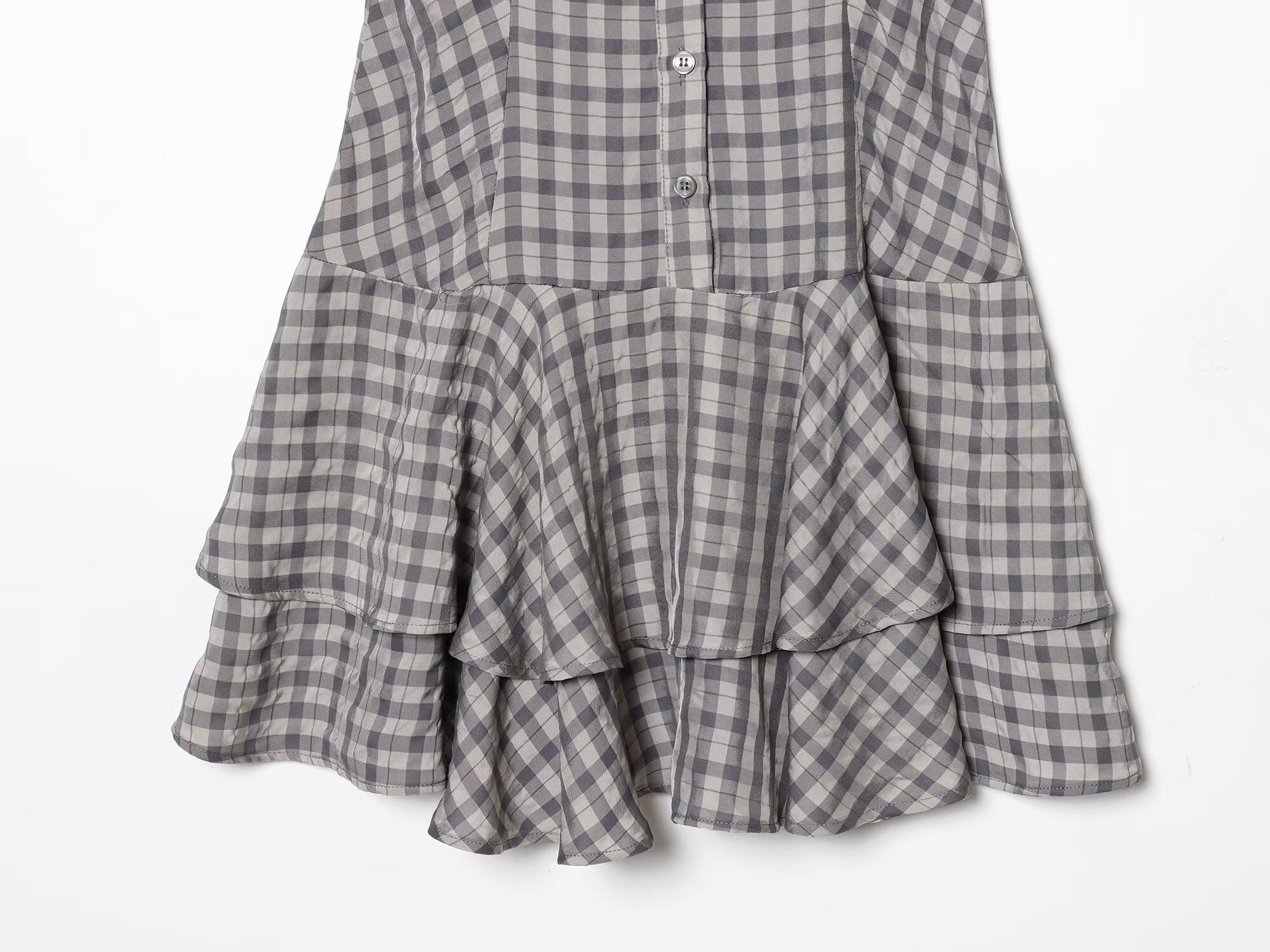 Women's layered decorative plaid mini dress