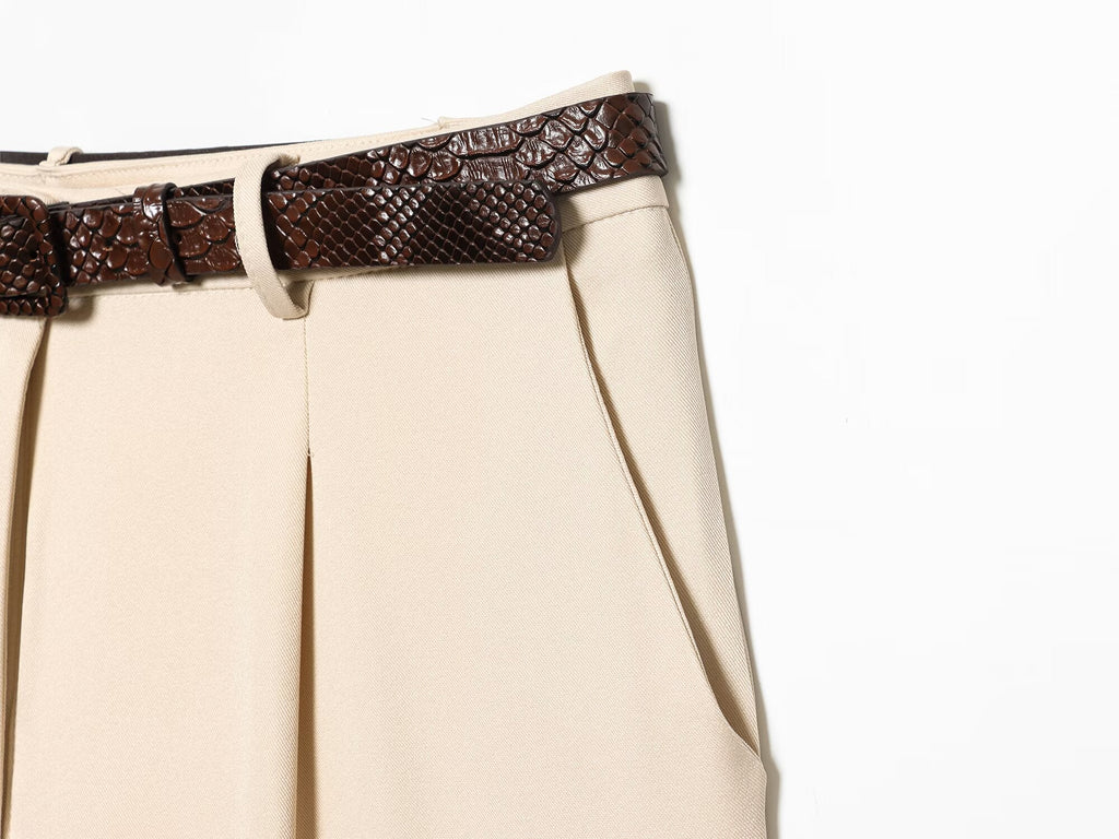 Women's With Belt casual Long style shorts